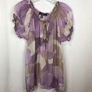 Ya Da Sheer purple and cream top